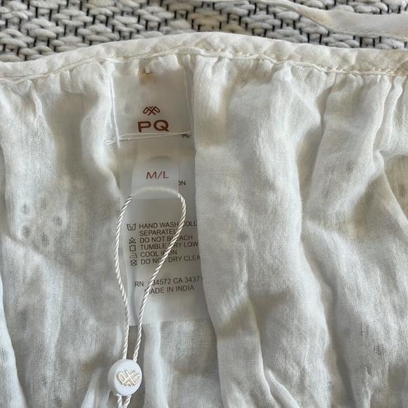 NWT - PQ white eyelet tie tank top - size m/l - Picture 6 of 8